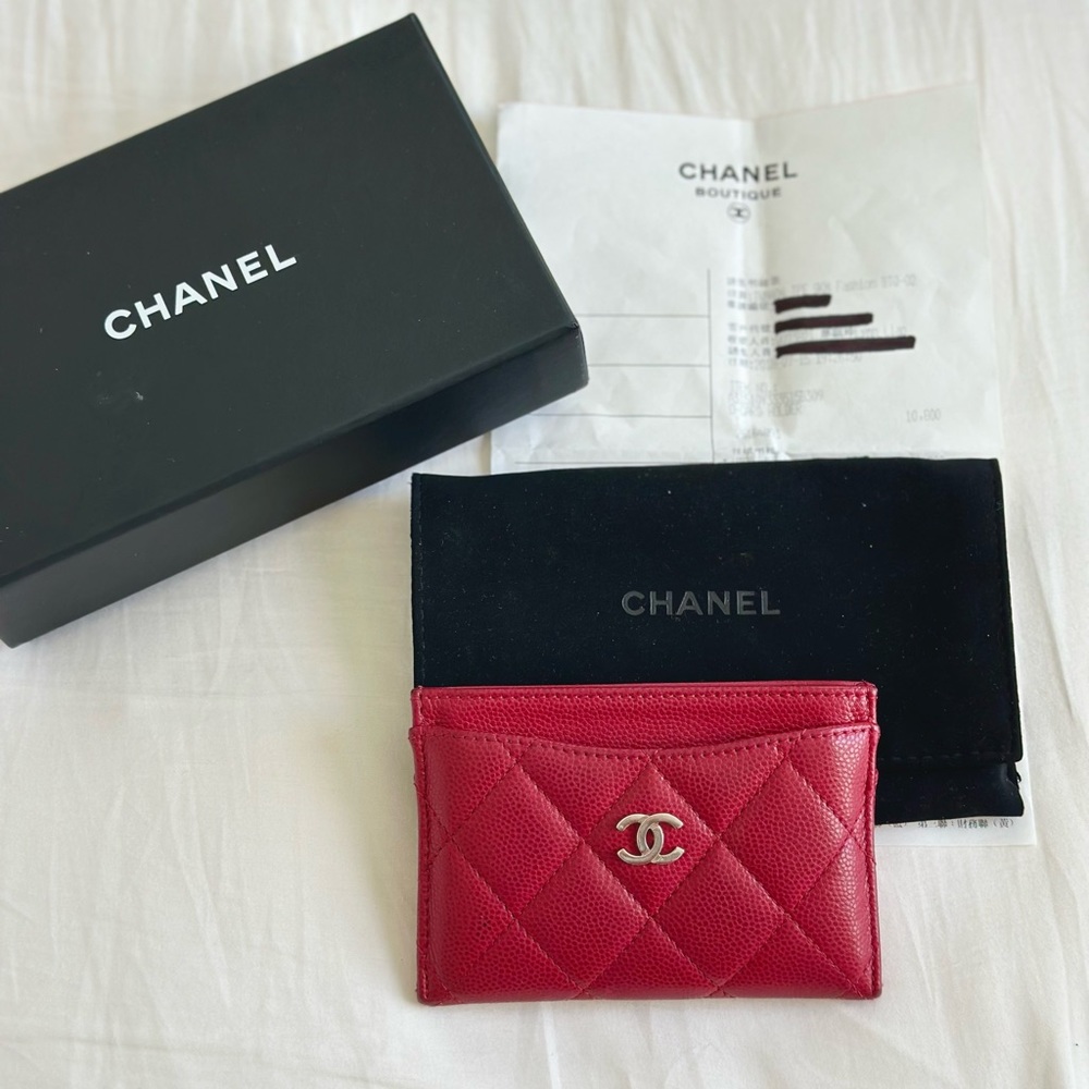 SOLD Chanel Red Caviar Cardholder